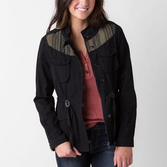 CoffeeShop Black Bomber Canvas Jacket - Picture 1 of 8